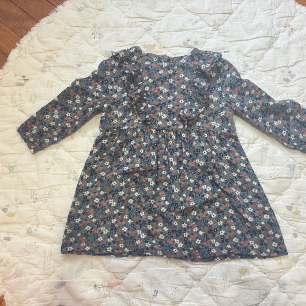 Petit Bateau Floral Long Sleeve Kids Dress 2T